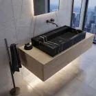 Countertop Sink in Marble-Effect Porcelain Stoneware Made in Italy - Cervia Viadurini