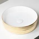 Countertop Washbasin in Wavy Porcelain Stoneware Made in Italy - Vibrazione Viadurini