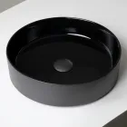 Halo Hand-Turned Porcelain Stoneware Countertop Washbasin Made in Italy Viadurini