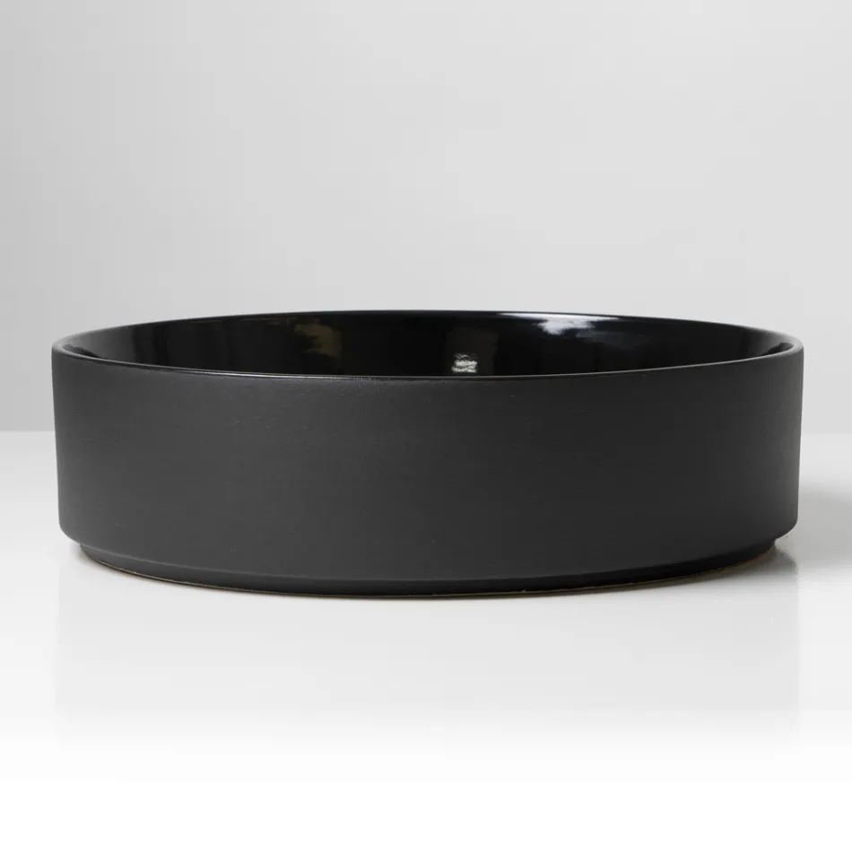 Halo Hand-Turned Porcelain Stoneware Countertop Washbasin Made in Italy Viadurini