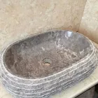 Ivy grey stone countertop washbasin, unique piece Viadurini