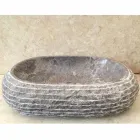 Ivy grey stone countertop washbasin, unique piece Viadurini