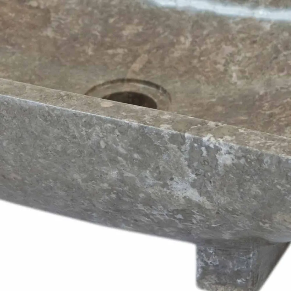 Washbasin in natural grey stone Iria, one piece Viadurini