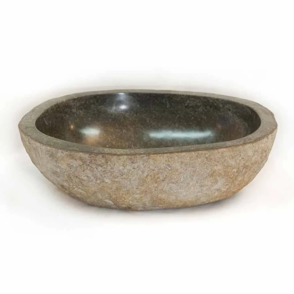 Washbasin Natural stone Kai, one piece Viadurini