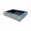 Black natural stone washbasin Sam, unique piece