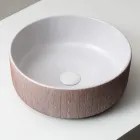 Balance Hand-Stripped Natural Red Earth Countertop Washbasin Viadurini