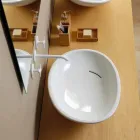 Design inclined ceramic washbasin made in Italy Glossy Viadurini