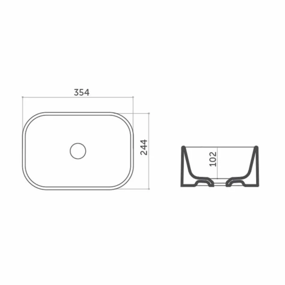 L35 cm Made in Italy Ceramic Countertop Washbasin Leivi Viadurini