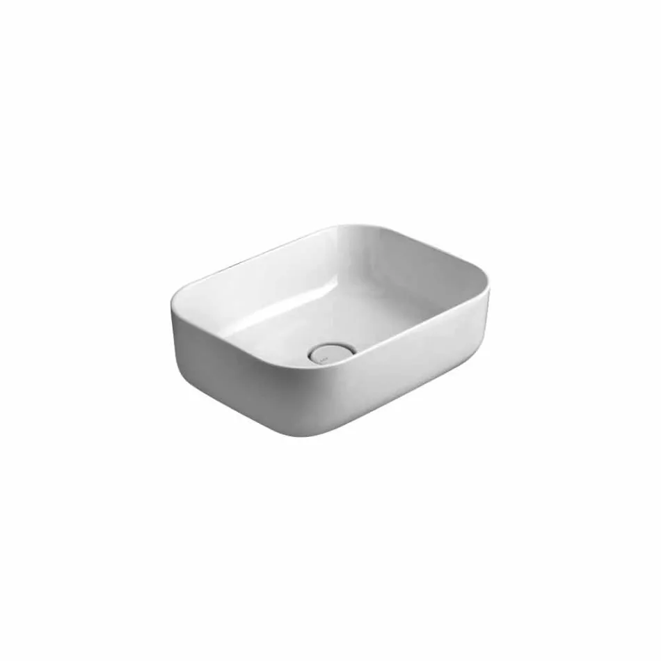 Modern countertop washbasin in white or colored ceramic Star 50x37 cm Viadurini
