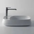 Modern ceramic countertop washbasin L 60cm made in Italy, Gaiola Viadurini