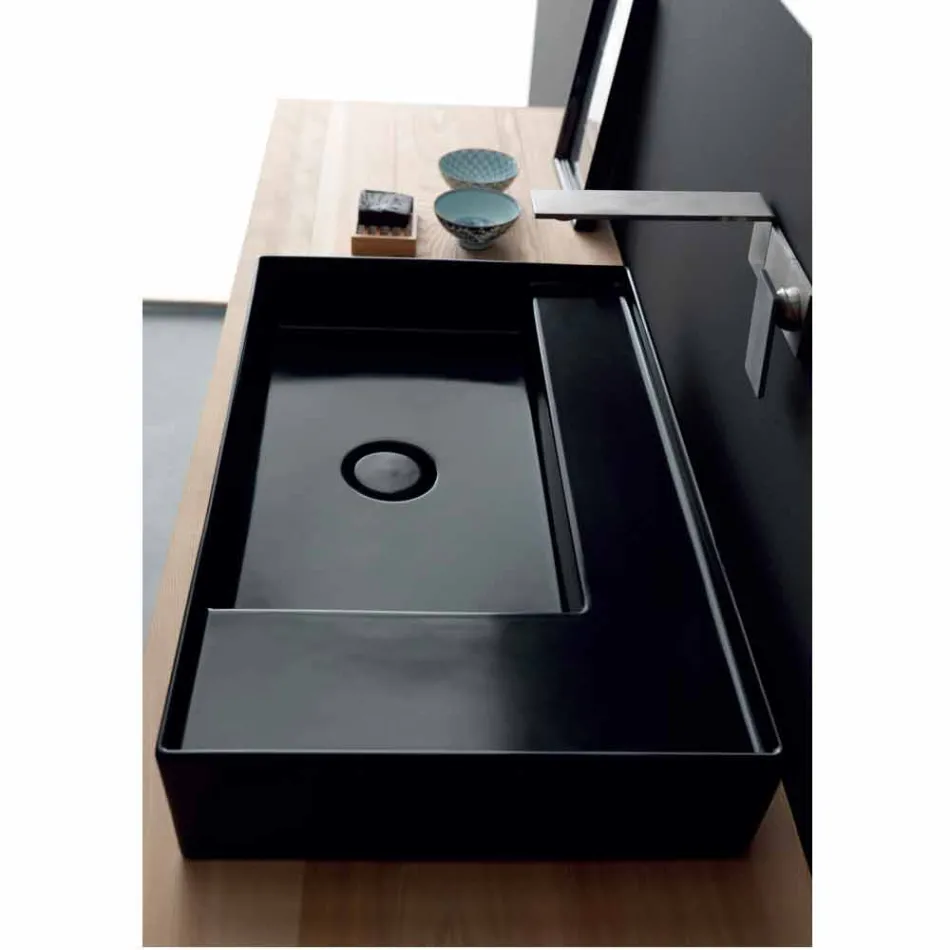 Washbasin support modern black ceramic Icon Alice Ceramics Viadurini