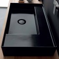 Modern countertop washbasin in black ceramic made in Italy