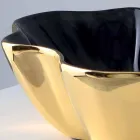Modern countertop washbasin in gold and black ceramic made in Italy Cube Viadurini
