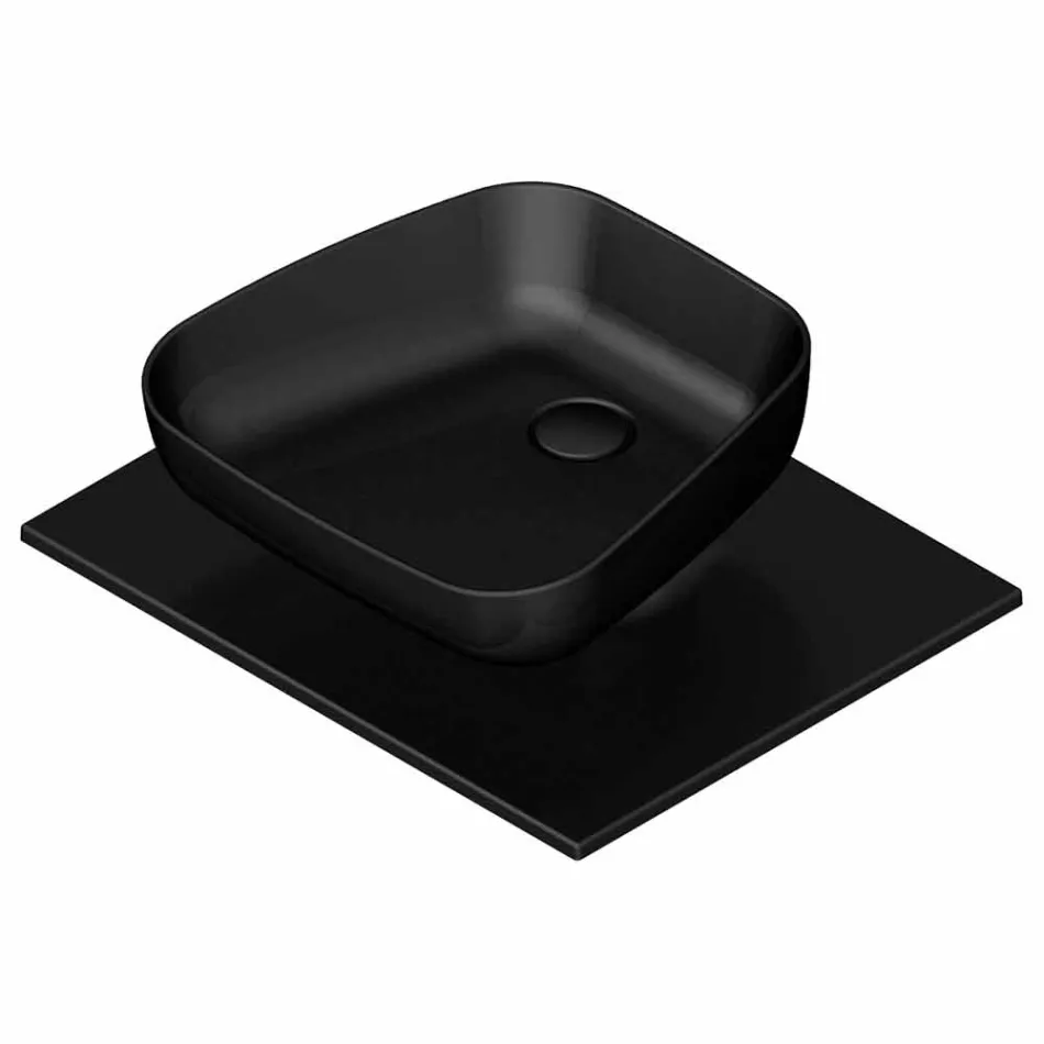 Modern ceramic countertop washbasin made in Italy, Reale Viadurini