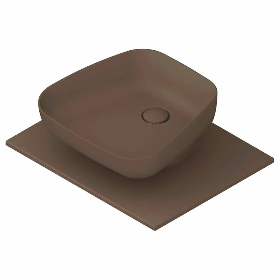 Modern ceramic countertop washbasin made in Italy, Reale Viadurini