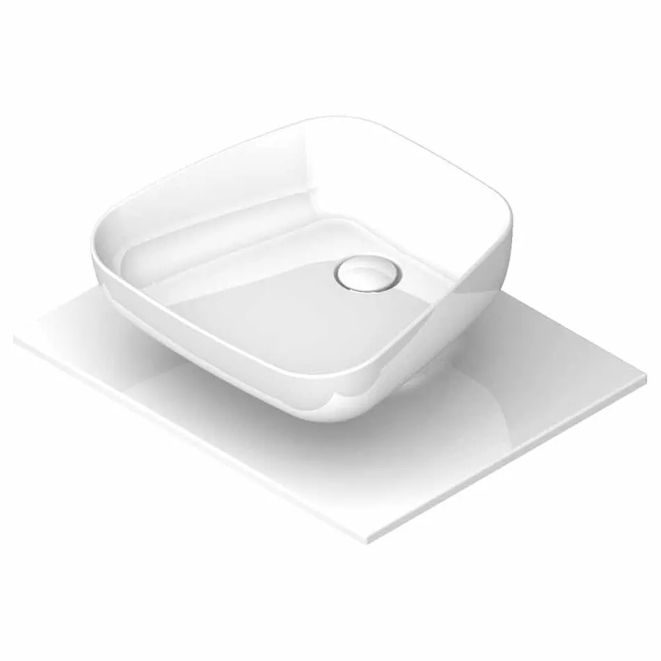 Modern ceramic countertop washbasin made in Italy, Reale Viadurini