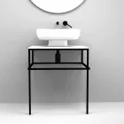 Modern ceramic countertop washbasin made in Italy, Reale Viadurini