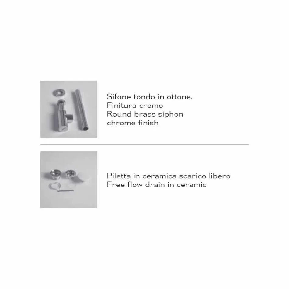 Rectangular Ceramic Counter Top Washbasin Made in Italy - Act Viadurini