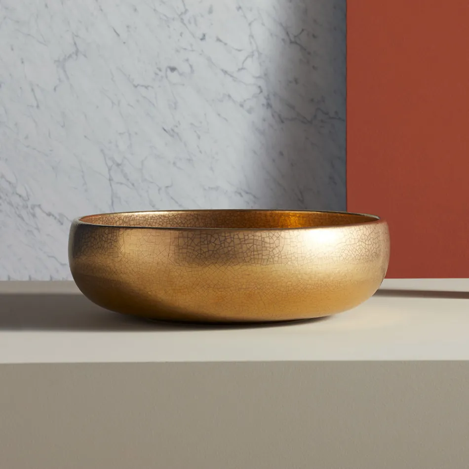 Countertop Bathroom Washbasin Made of Fire Clay Made in Italy - Tallone Viadurini