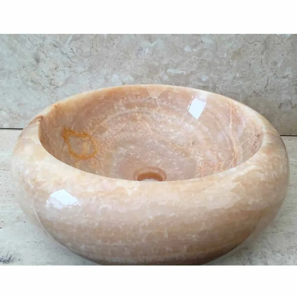 Arlie single piece onyx countertop washbasin, handmade Viadurini