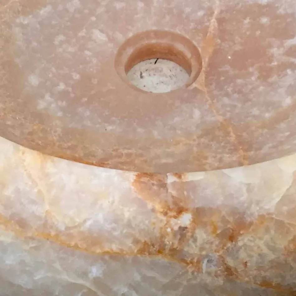 Arlie single piece onyx countertop washbasin, handmade Viadurini