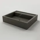 Rectangular Countertop Washbasin in Porcelain Stoneware Made in Italy - Cervia Viadurini
