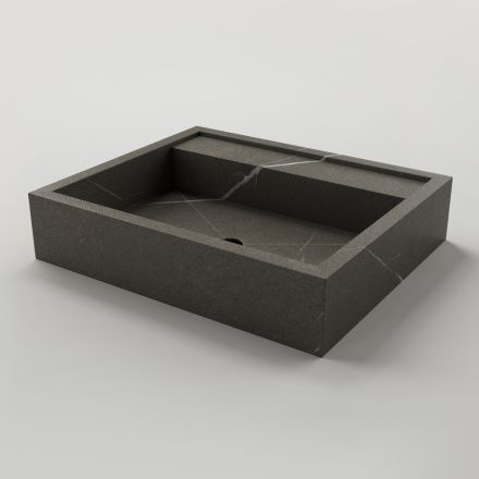 Rectangular Countertop Washbasin in Porcelain Stoneware Made in Italy - Cervia Viadurini