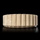 Round Countertop Washbasin Made of Travertine Marble - Cattleya Viadurini