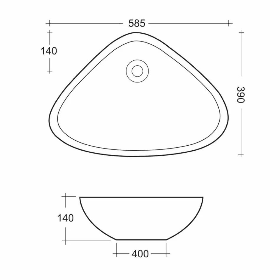 Shaped Countertop Washbasin in White Ceramic Made in Italy - Hamburg Viadurini