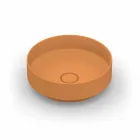 Round modern ceramic countertop washbasin made in Italy, Yoel Viadurini