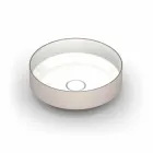 Round modern ceramic countertop washbasin made in Italy, Yoel Viadurini