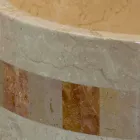 from round washbasin in natural stone Clio White Viadurini
