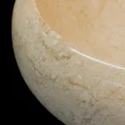 from round washbasin in natural stone Layla White Viadurini
