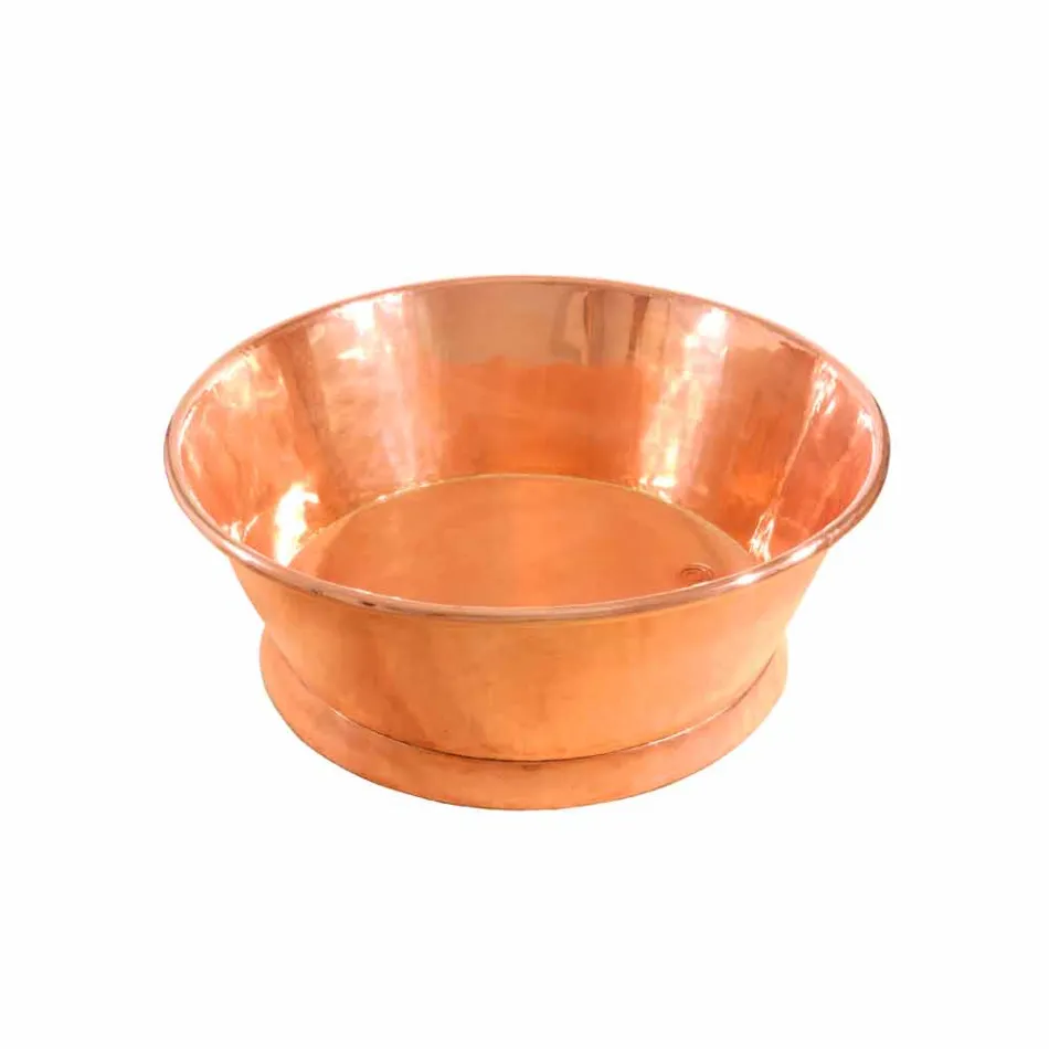 Handmade round copper washbasin, Ania Viadurini