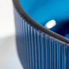 Round Countertop Washbasin in Plissè Venetian Glass Made in Italy - Zircon Viadurini