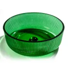 Round Countertop Washbasin in Plissè Venetian Glass Made in Italy - Zircon Viadurini