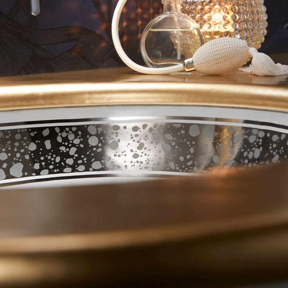 Built-in Bathroom Sink in Hand-Cast Fire Clay Made in Italy - Erioli Viadurini