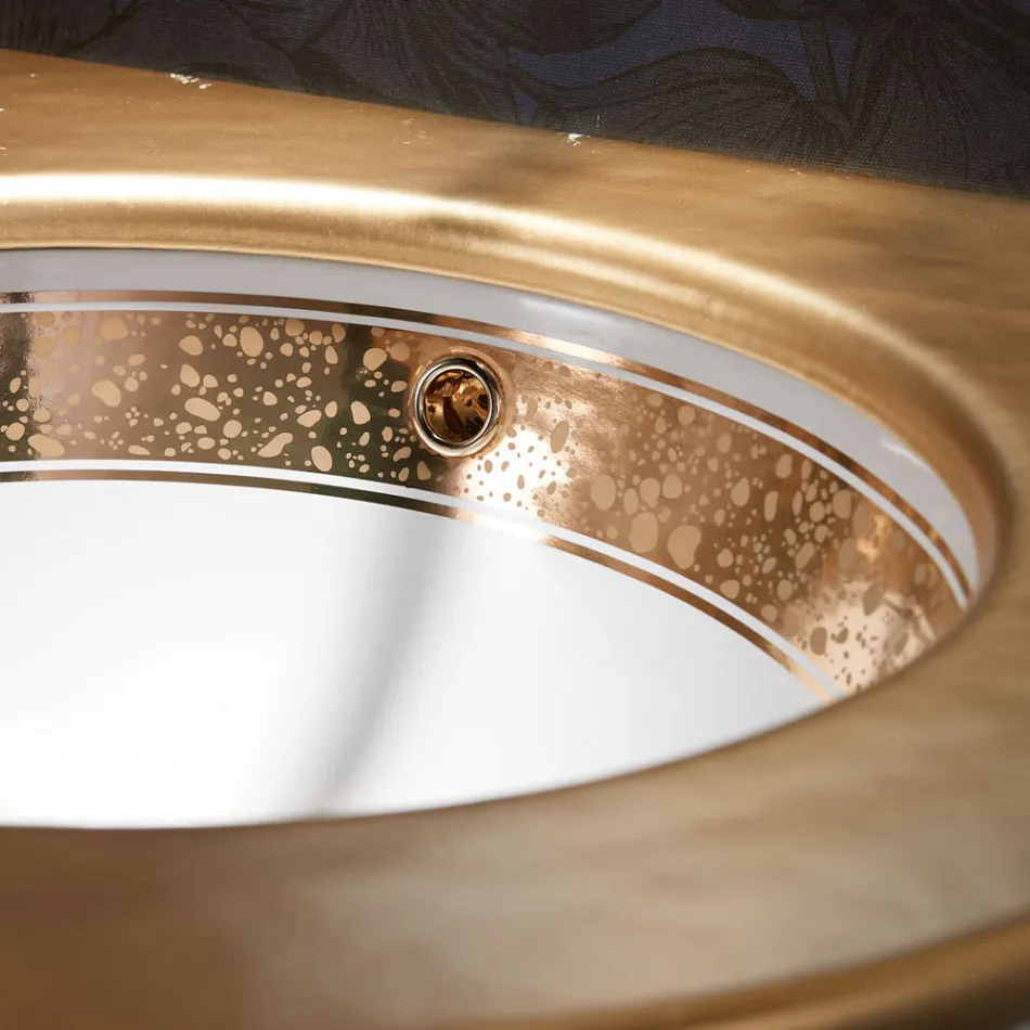 Built-in Bathroom Sink in Hand-Cast Fire Clay Made in Italy - Erioli Viadurini