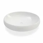 White Ceramic Oval Countertop Washbasin Made in Italy - Bergen Viadurini