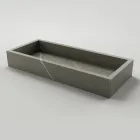Rectangular Bathroom Washbasin in Porcelain Stoneware Made in Italy - Ludmilla Viadurini