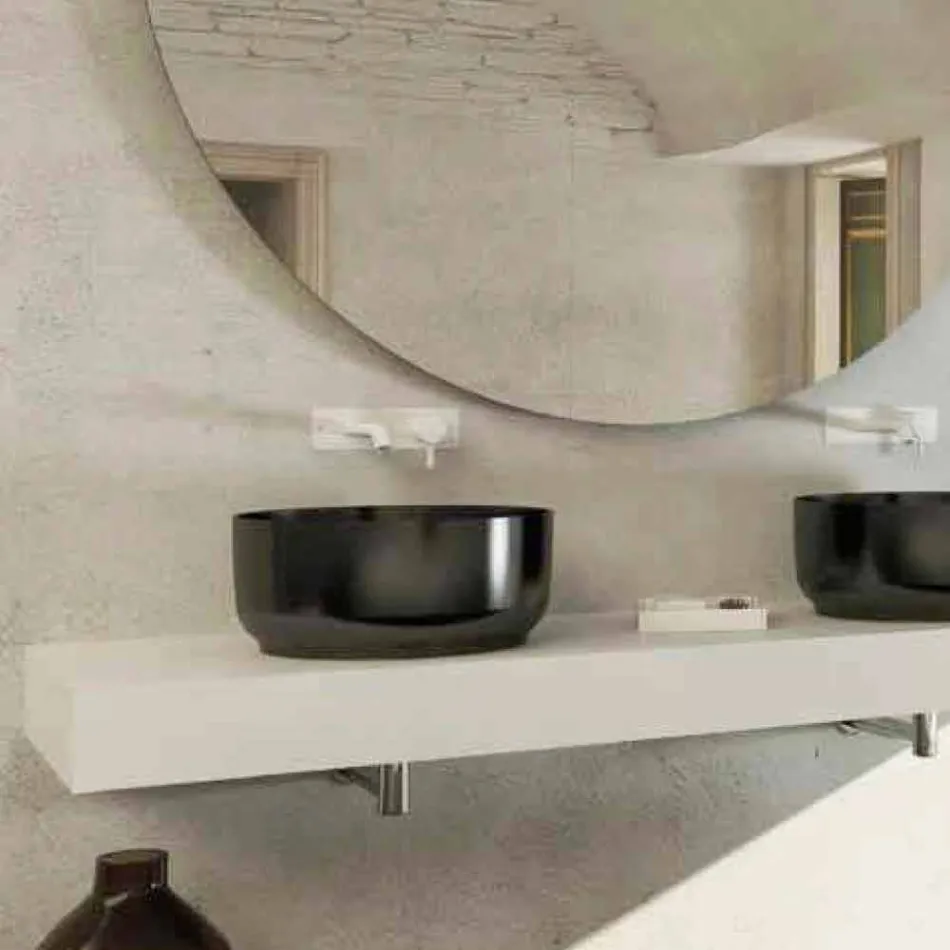 Modern design round washbasin freestanding made Italy Dalmine Viadurini