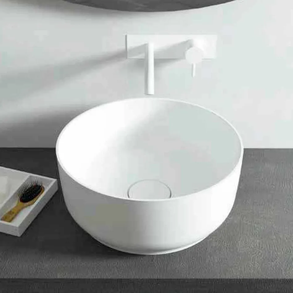 Modern design round washbasin freestanding made Italy Dalmine Viadurini