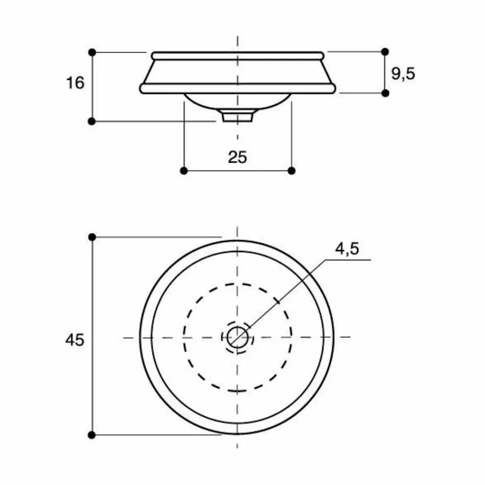 Design semi-recessed bathroom sink in fire clay made in Italy, Manilo Viadurini