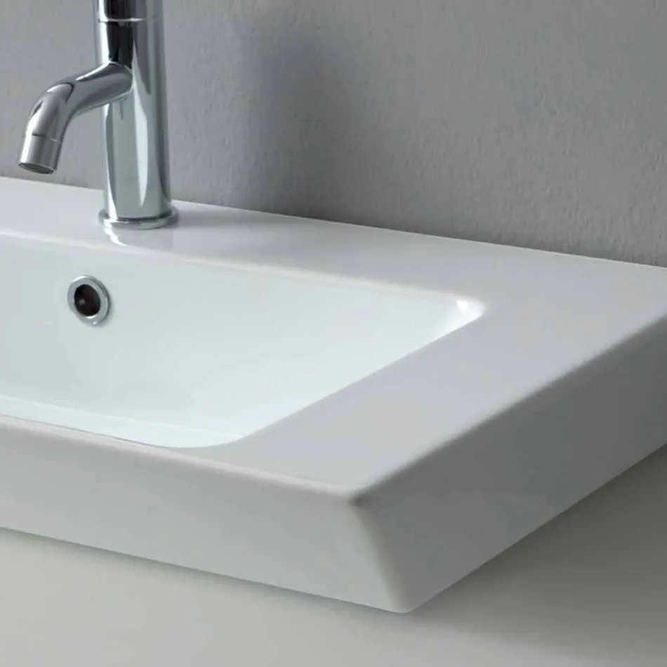 Built-in Washbasin and Support in White Ceramic or Colored Maida Viadurini