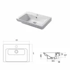 Built-in Washbasin and Support in White Ceramic or Colored Maida Viadurini