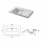 Built-in Washbasin and Support in White Ceramic or Colored Maida Viadurini
