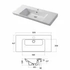 Built-in Washbasin and Support in White Ceramic or Colored Maida Viadurini