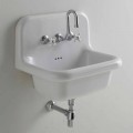 Davis vintage rectangular white wall ceramic washbasin