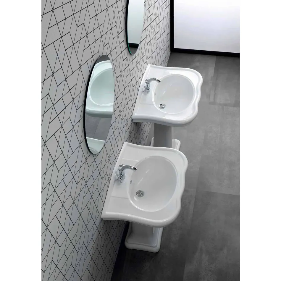 Washbasin Wall or with Ceramic Column L70cm Made in Italy Avise Viadurini