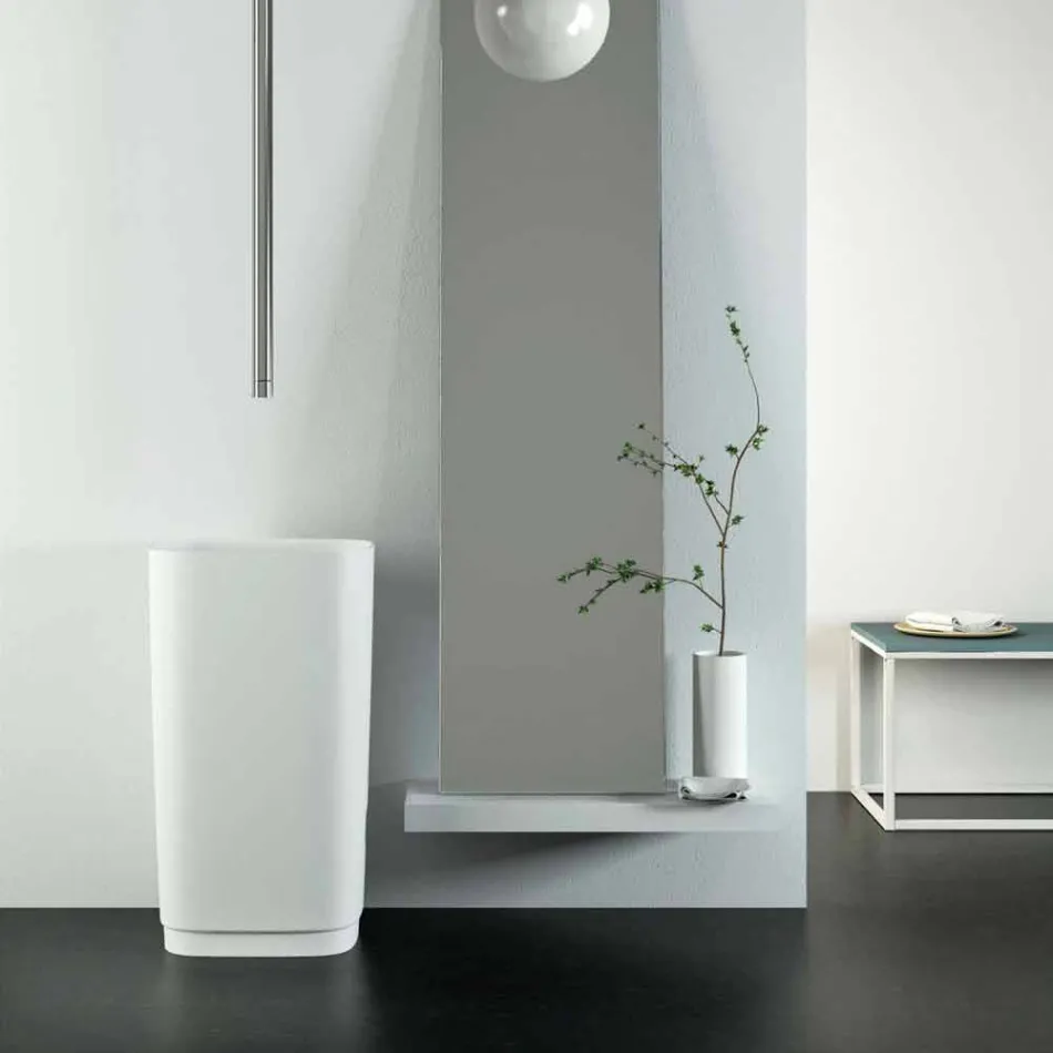 Freestanding circular freestanding floor washbasin made in Italy design, Lallio Viadurini